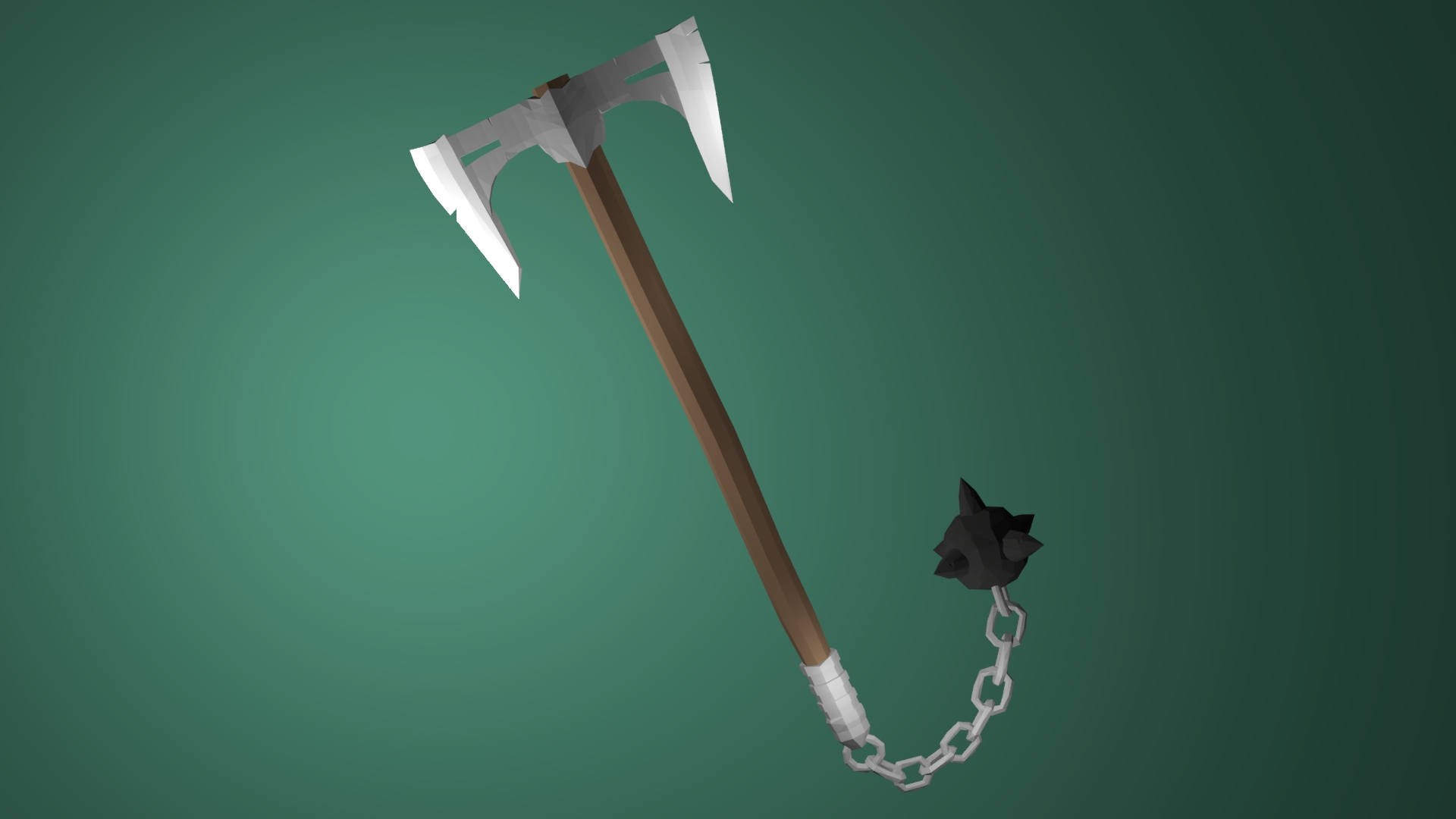 Viking Double Axe Low Poly